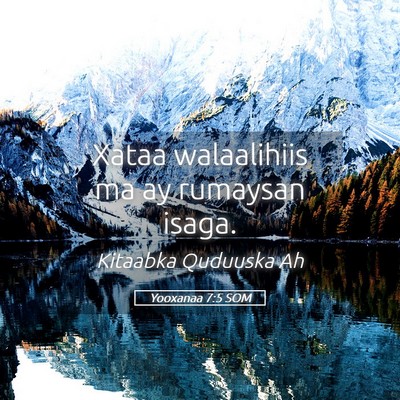 Picture 05 - Yooxanaa 7:5 SOM - Xataa walaalihiis ma ay rumaysan - Bible Verse Picture