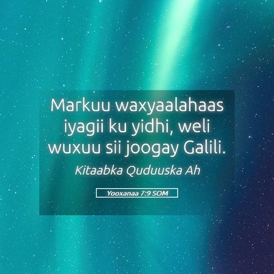 Picture 05 - Yooxanaa 7:9 SOM - Markuu waxyaalahaas iyagii ku yidhi, weli wuxuu - Bible Verse Picture