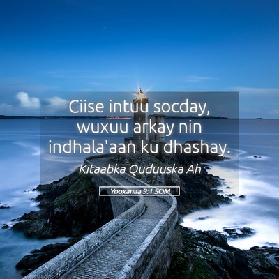 Picture 05 - Yooxanaa 9:1 SOM - Ciise intuu socday, wuxuu arkay nin indhala'aan - Bible Verse Picture