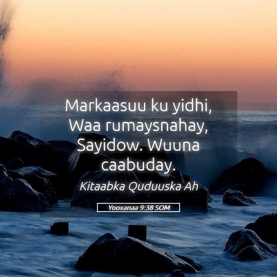Picture 05 - Yooxanaa 9:38 SOM - Markaasuu ku yidhi, Waa rumaysnahay, Sayidow. - Bible Verse Picture