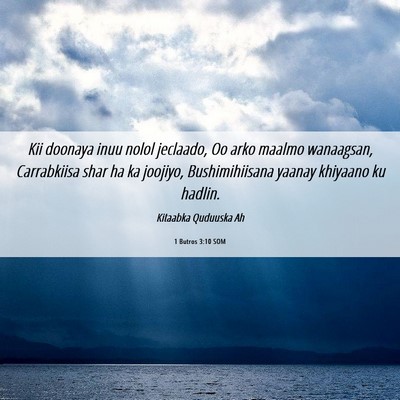 Picture 06 - 1 Butros 3:10 SOM - Kii doonaya inuu nolol jeclaado, Oo arko maalmo - Bible Verse Picture