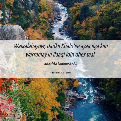 Picture 06 - 1 Korintos 1:11 SOM - Walaalahayow, dadkii Khalo'ee ayaa iiga kiin - Bible Verse Picture
