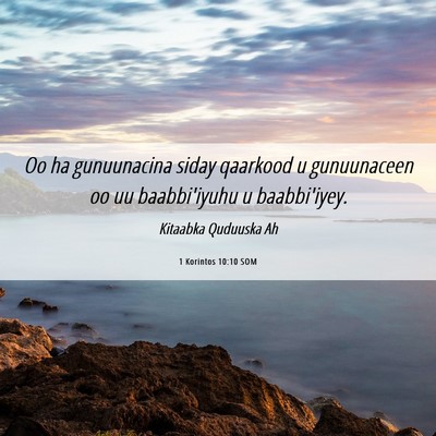 Picture 06 - 1 Korintos 10:10 SOM - Oo ha gunuunacina siday qaarkood u gunuunaceen oo - Bible Verse Picture