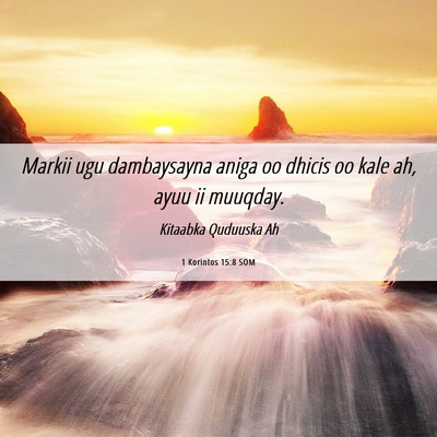 Picture 06 - 1 Korintos 15:8 SOM - Markii ugu dambaysayna aniga oo dhicis oo kale - Bible Verse Picture