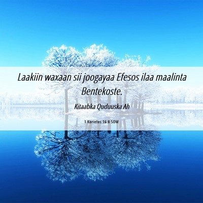 Picture 06 - 1 Korintos 16:8 SOM - Laakiin waxaan sii joogayaa Efesos ilaa maalinta - Bible Verse Picture