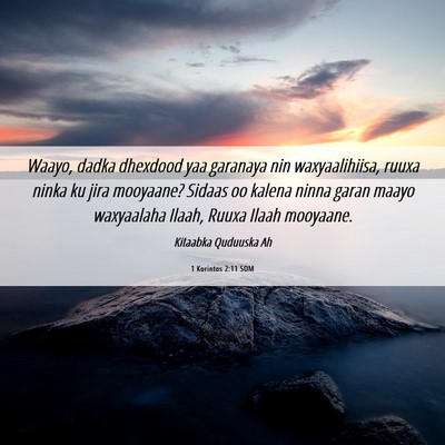 Picture 06 - 1 Korintos 2:11 SOM - Waayo, dadka dhexdood yaa garanaya nin - Bible Verse Picture