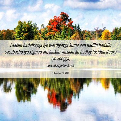 Picture 06 - 1 Korintos 2:4 SOM - Laakiin hadalkayga iyo wacdigayga kuma aan hadlin - Bible Verse Picture