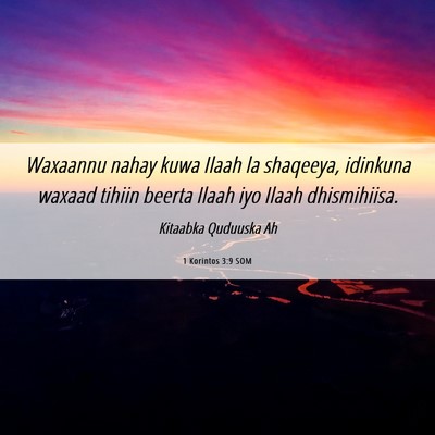 Picture 06 - 1 Korintos 3:9 SOM - Waxaannu nahay kuwa Ilaah la shaqeeya, idinkuna - Bible Verse Picture