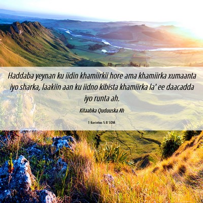 Picture 06 - 1 Korintos 5:8 SOM - Haddaba yeynan ku iidin khamiirkii hore ama - Bible Verse Picture