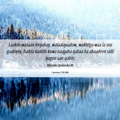 Picture 06 - 1 Korintos 7:29 SOM - Laakiin waxaan leeyahay, walaalayaalow, wakhtiga - Bible Verse Picture