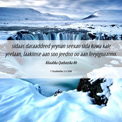Picture 06 - 1 Tesaloniika 5:6 SOM - sidaas daraaddeed yeynan seexan sida kuwa kale - Bible Verse Picture