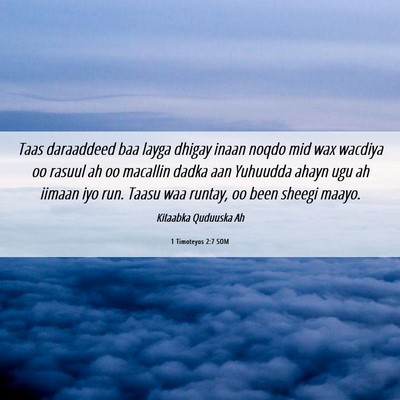 Picture 06 - 1 Timoteyos 2:7 SOM - Taas daraaddeed baa layga dhigay inaan noqdo mid - Bible Verse Picture