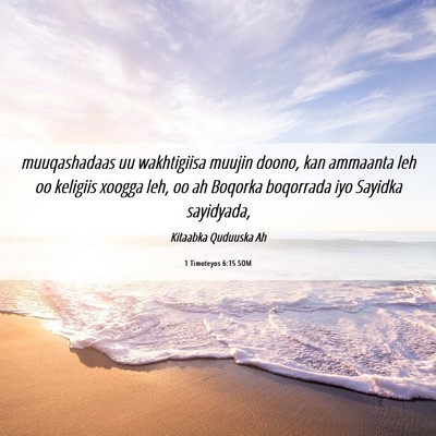 Picture 06 - 1 Timoteyos 6:15 SOM - muuqashadaas uu wakhtigiisa muujin doono, kan - Bible Verse Picture