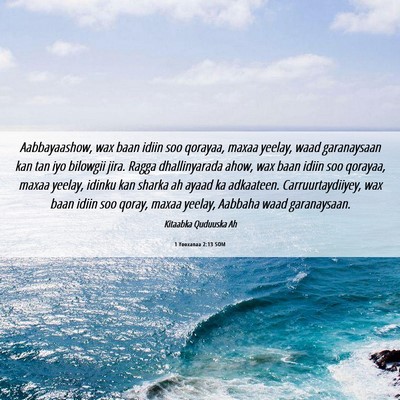 Picture 06 - 1 Yooxanaa 2:13 SOM - Aabbayaashow, wax baan idiin soo qorayaa, maxaa - Bible Verse Picture