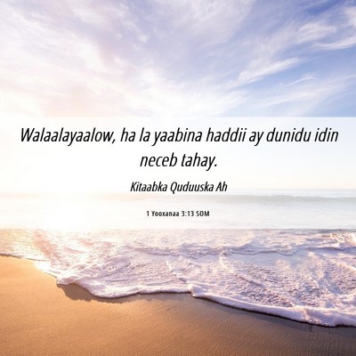 Picture 06 - 1 Yooxanaa 3:13 SOM - Walaalayaalow, ha la yaabina haddii ay dunidu - Bible Verse Picture