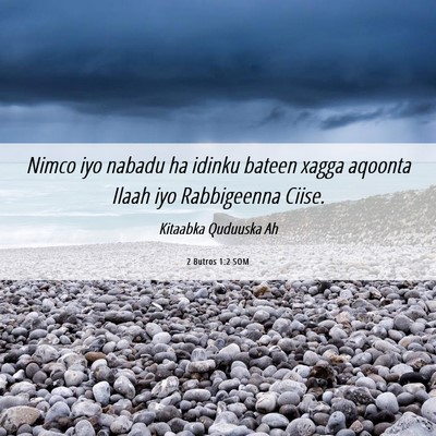 Picture 06 - 2 Butros 1:2 SOM - Nimco iyo nabadu ha idinku bateen xagga aqoonta - Bible Verse Picture