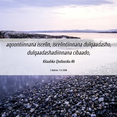 Picture 06 - 2 Butros 1:6 SOM - aqoontiinnana iscelin, iscelintiinnana - Bible Verse Picture