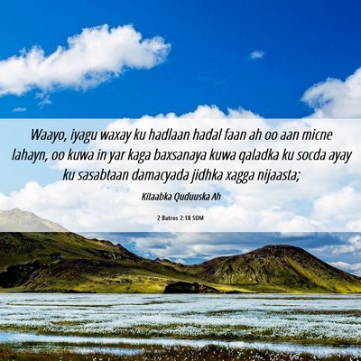 Picture 06 - 2 Butros 2:18 SOM - Waayo, iyagu waxay ku hadlaan hadal faan ah oo - Bible Verse Picture
