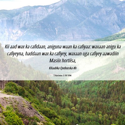 Picture 06 - 2 Korintos 2:10 SOM - Kii aad wax ka cafidaan, aniguna waan ka cafiyaa: - Bible Verse Picture