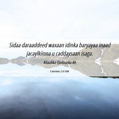 Picture 06 - 2 Korintos 2:8 SOM - Sidaa daraaddeed waxaan idinka baryayaa inaad - Bible Verse Picture