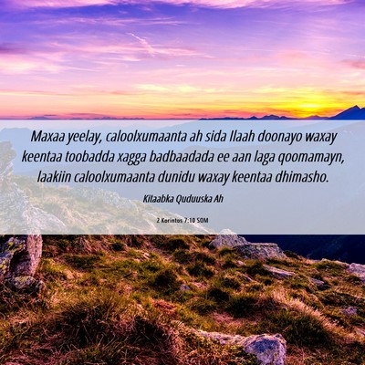 Picture 06 - 2 Korintos 7:10 SOM - Maxaa yeelay, caloolxumaanta ah sida Ilaah - Bible Verse Picture