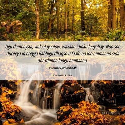 Picture 06 - 2 Tesaloniika 3:1 SOM - Ugu dambaysta, walaalayaalow, waxaan idinku - Bible Verse Picture