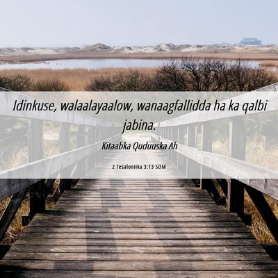 Picture 06 - 2 Tesaloniika 3:13 SOM - Idinkuse, walaalayaalow, wanaagfallidda ha ka - Bible Verse Picture