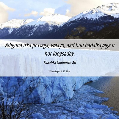 Picture 06 - 2 Timoteyos 4:15 SOM - Adiguna iska jir isaga, waayo, aad buu - Bible Verse Picture