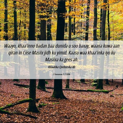 Picture 06 - 2 Yooxanaa 1:7 SOM - Waayo, khaa'inno badan baa dunida u soo baxay, - Bible Verse Picture