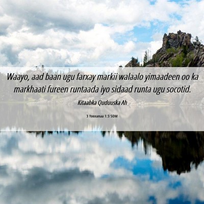Picture 06 - 3 Yooxanaa 1:3 SOM - Waayo, aad baan ugu farxay markii walaalo - Bible Verse Picture