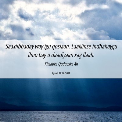 Picture 06 - Ayuub 16:20 SOM - Saaxiibbaday way igu qoslaan, Laakiinse - Bible Verse Picture
