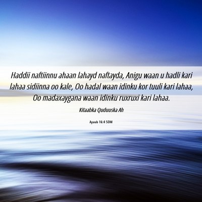 Picture 06 - Ayuub 16:4 SOM - Haddii naftiinnu ahaan lahayd naftayda, Anigu - Bible Verse Picture