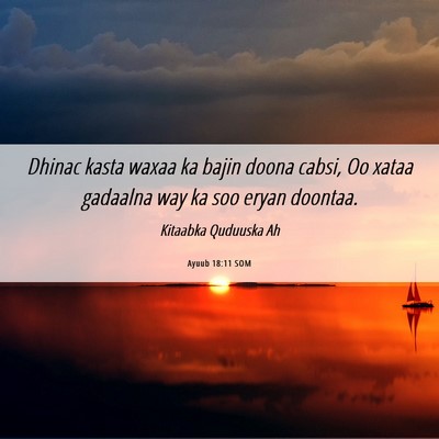 Picture 06 - Ayuub 18:11 SOM - Dhinac kasta waxaa ka bajin doona cabsi, Oo xataa - Bible Verse Picture
