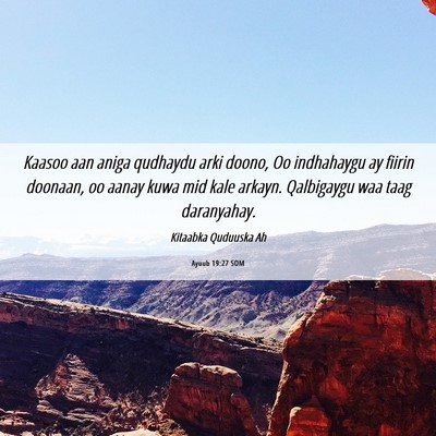 Picture 06 - Ayuub 19:27 SOM - Kaasoo aan aniga qudhaydu arki doono, Oo - Bible Verse Picture