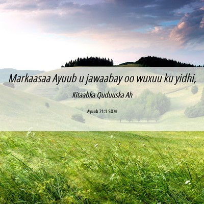 Picture 06 - Ayuub 21:1 SOM - Markaasaa Ayuub u jawaabay oo wuxuu ku - Bible Verse Picture
