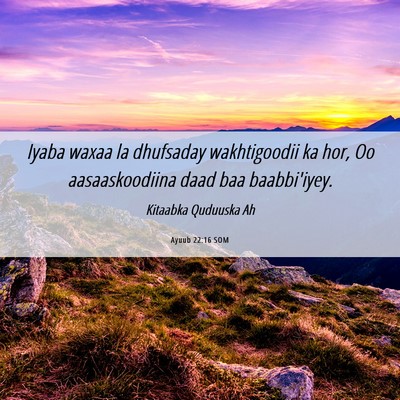 Picture 06 - Ayuub 22:16 SOM - Iyaba waxaa la dhufsaday wakhtigoodii ka hor, Oo - Bible Verse Picture