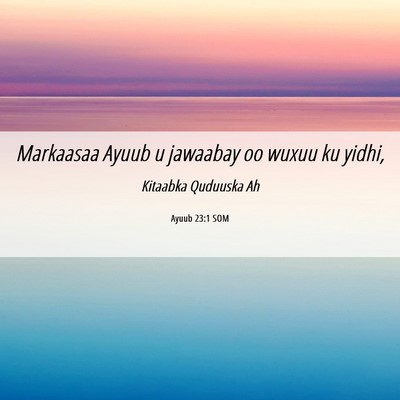 Picture 06 - Ayuub 23:1 SOM - Markaasaa Ayuub u jawaabay oo wuxuu ku - Bible Verse Picture