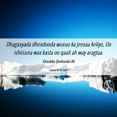 Picture 06 - Ayuub 28:10 SOM - Dhagaxyada dhexdooda wuxuu ka jeexaa keliyo, Oo - Bible Verse Picture