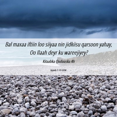 Picture 06 - Ayuub 3:23 SOM - Bal maxaa iftiin loo siiyaa nin jidkiisu qarsoon - Bible Verse Picture
