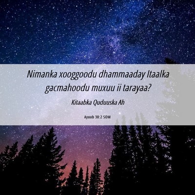 Picture 06 - Ayuub 30:2 SOM - Nimanka xooggoodu dhammaaday Itaalka gacmahoodu - Bible Verse Picture