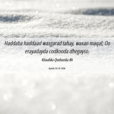 Picture 06 - Ayuub 34:16 SOM - Haddaba haddaad waxgarad tahay, waxan maqal; Oo - Bible Verse Picture