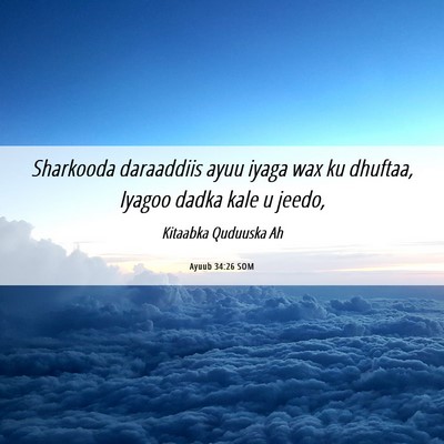 Picture 06 - Ayuub 34:26 SOM - Sharkooda daraaddiis ayuu iyaga wax ku dhuftaa, - Bible Verse Picture