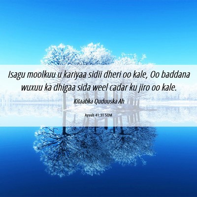 Picture 06 - Ayuub 41:31 SOM - Isagu moolkuu u kariyaa sidii dheri oo kale, Oo - Bible Verse Picture