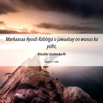 Picture 06 - Ayuub 42:1 SOM - Markaasaa Ayuub Rabbiga u jawaabay oo wuxuu ku - Bible Verse Picture