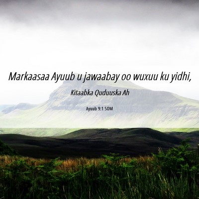 Picture 06 - Ayuub 9:1 SOM - Markaasaa Ayuub u jawaabay oo wuxuu ku - Bible Verse Picture