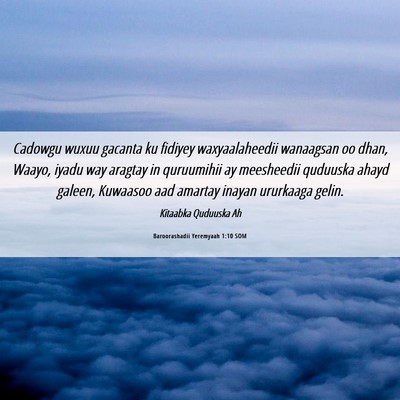 Picture 06 - Baroorashadii Yeremyaah 1:10 SOM - Cadowgu wuxuu gacanta ku fidiyey waxyaalaheedii - Bible Verse Picture