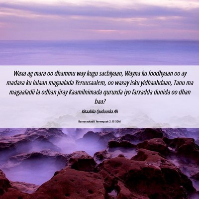 Picture 06 - Baroorashadii Yeremyaah 2:15 SOM - Waxa ag mara oo dhammu way kugu sacbiyaan, Wayna - Bible Verse Picture