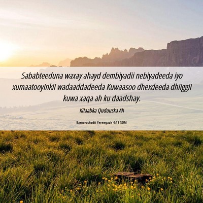 Picture 06 - Baroorashadii Yeremyaah 4:13 SOM - Sababteeduna waxay ahayd dembiyadii nebiyadeeda - Bible Verse Picture
