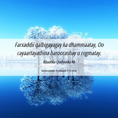 Picture 06 - Baroorashadii Yeremyaah 5:15 SOM - Farxaddii qalbigayagay ka dhammaatay, Oo - Bible Verse Picture