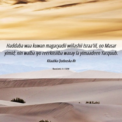 Picture 06 - Baxniintii 1:1 SOM - Haddaba waa kuwan magacyadii wiilashii Israa'iil, - Bible Verse Picture